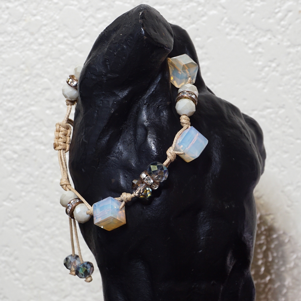 Saachi Beaded Cube Corded Cinch Bracelet 18$